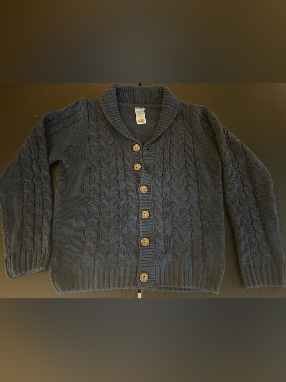 Little Lad Boys' Navy Shawl Collar Cardigan